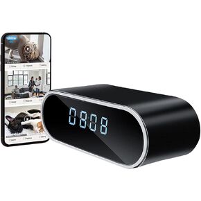 Hidden Camera Clock HD 1080P WiFi Spy Camera Wireless Remote Real-Time Nanny Cam Surveillance Security for Home