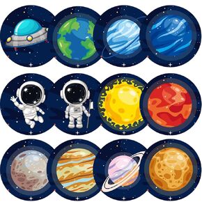 Chinco 120 Pcs Boys Potty Training Targets Boys Potty Targets Aids Flushable Pee Training Chart for Toddlers Use(Space Style)