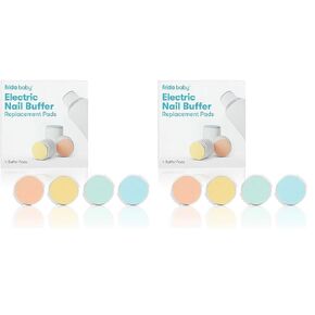 Frida Baby Electric Nail Buffer Replacement Pads | Safe + Easy Grooming, Trimming, and Nail Filing for Newborn, Toddler, or Children's Fingernails and toenails, 4 Buffer Pads (Pack of 2)