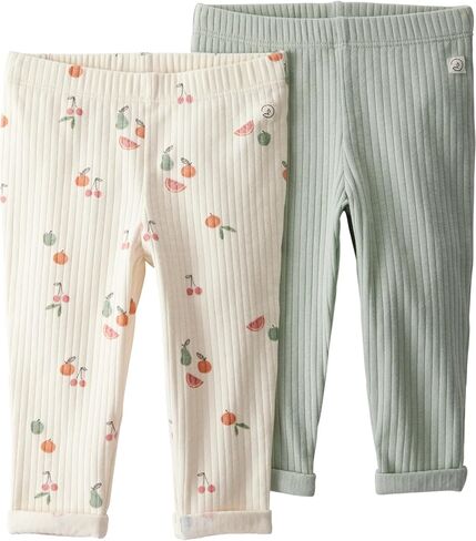 little planet by carter's Baby 2-Pack Ribbed Pants Made with Organic Cotton in Saudi Arabia