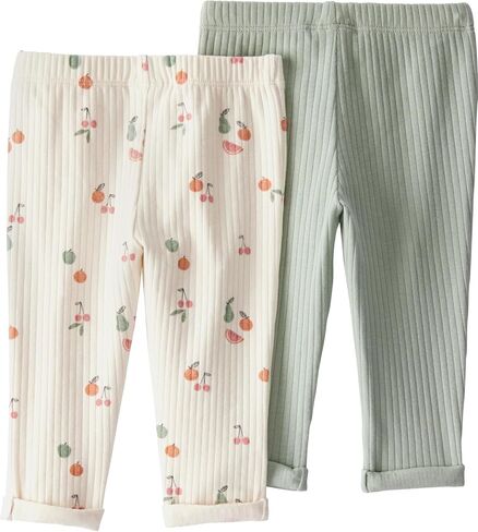 little planet by carter's Baby 2-Pack Ribbed Pants Made with Organic Cotton in Saudi Arabia