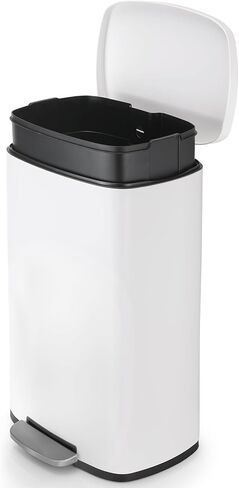 8 Gal Kitchen Trash Can, 30L Recycling or Garbage Bin, Brushed Stainless Steel Waste Basket, Soft&Quiet Close Dustbin, with Step-On Pedal, Removable Inner Bucket, for Home, Office, LIving Room in Saudi Arabia