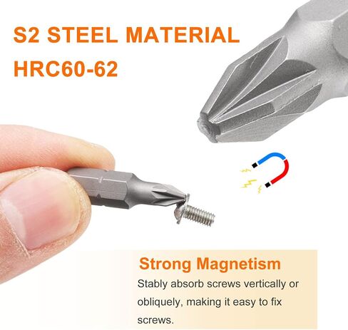 HARFINGTON 2pcs PZ1 Pozi Screwdriver Bit 1/4" Hex Shank 25mm/1" Length Magnetic Phillips Slotted Hex Bits S2 Steel Screw Driver Bit in Saudi Arabia
