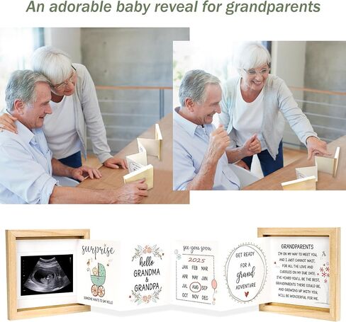 Pregnancy Announcement for Grandparents, Baby Announcement Ideas- Baby Sonogram Picture Keepsake Wooden Box- Pregnancy Reveal To Parents, First Time Grandparents Surprise Gifts in Saudi Arabia