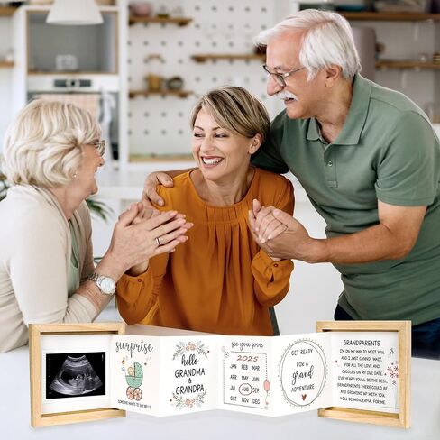 Pregnancy Announcement for Grandparents, Baby Announcement Ideas- Baby Sonogram Picture Keepsake Wooden Box- Pregnancy Reveal To Parents, First Time Grandparents Surprise Gifts in Saudi Arabia