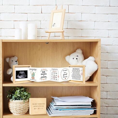 Pregnancy Announcement for Grandparents, Baby Announcement Ideas- Baby Sonogram Picture Keepsake Wooden Box- Pregnancy Reveal To Parents, First Time Grandparents Surprise Gifts in Saudi Arabia