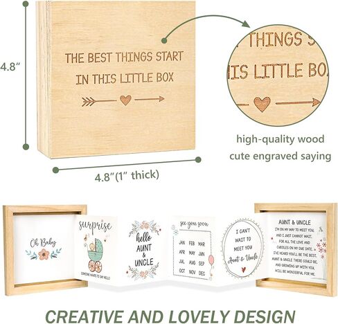 Pregnancy Announcement for Grandparents, Baby Announcement Ideas- Baby Sonogram Picture Keepsake Wooden Box- Pregnancy Reveal To Parents, First Time Grandparents Surprise Gifts in Saudi Arabia