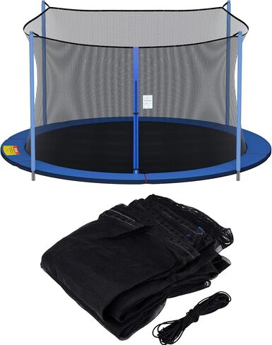 SPORTYOUTH Trampoline شبكة أمان بديلة لـ 12ft 13ft 14ft 15ft 6 أقطاب مستقيمة ترامبولين بإطار دائري، مقاومة للطقس قابلة للتنفس، مع أشرطة قابلة للتعديل، شبكة فقط in Kuwait