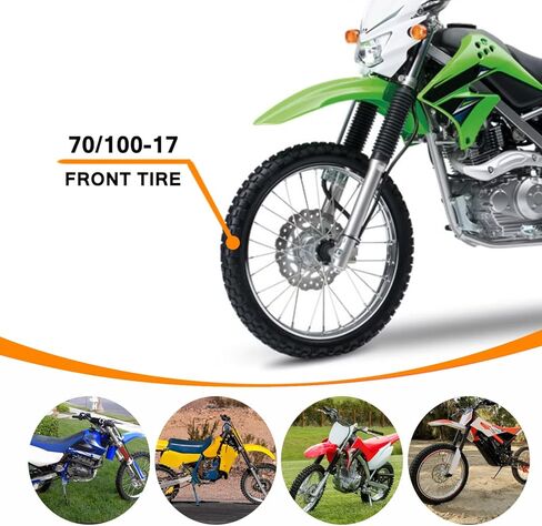 Rear 90/100-14 3.00-14 Tire and Inner Tube for 110cc 125cc KLX125 KLX140 KX85 TTR125 YZ80 YZ85 CT90 RM80 DRZ125 TaoTao DB17 Apollo RFZX18 Coolster Dirt Pit Bike Off Road Motocross Heavy Duty in Kuwait