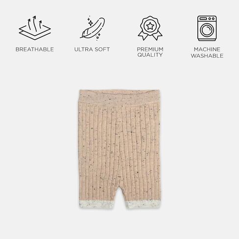 7AM Unisex Baby Biker Shorts - Hug Me Collection Ultra Soft Comfy Short for Newborn & Kids | Retro Cotton Ribbed Knit Design in Kuwait