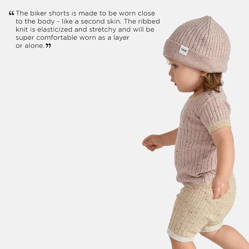7AM Unisex Baby Biker Shorts - Hug Me Collection Ultra Soft Comfy Short for Newborn & Kids | Retro Cotton Ribbed Knit Design in Kuwait