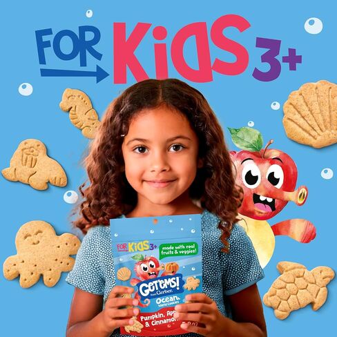 Get'ems! from Gerber, Snacks for Kids, Pizza Space Crackers, Made with Real Veggies & Fruits, Iron & Vitamin E - 4 pack in Saudi Arabia