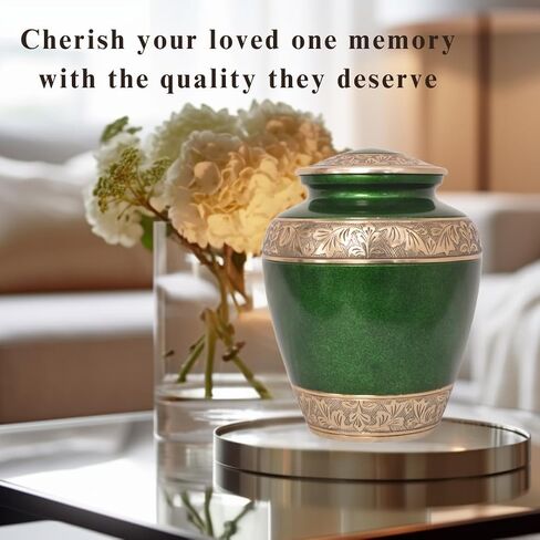 Stone Finish Cremation Urns for Human Ashes - Decorative Urns, Handcrafted Large Adult Funeral Urns for Male & Female Ashes - Holds up to 200 Cubic inches with Velvet Bag, Pink in Saudi Arabia
