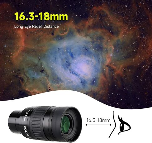 Svbony SV135 1.25 "Zoom Eyepiece ، Zoom من 7 إلى 21 ملم Telescope Eyepiece 5 Element 3 ، ملحقات التلسكوب للتلسكوبات الفلكية البصرية السديم in Kuwait