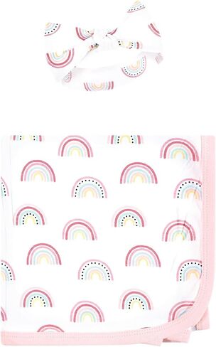 Hudson Baby Unisex Baby Gown, Swaddle Blanket and Cap or Headband, 0-6 Months in Kuwait