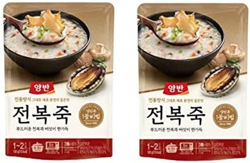 Dongwon الكورية العصيدة الحقيبة (420g): 동원 양반죽 | 전복죽 2 개 ، أذن البحر ، 2 أكواب in Saudi Arabia