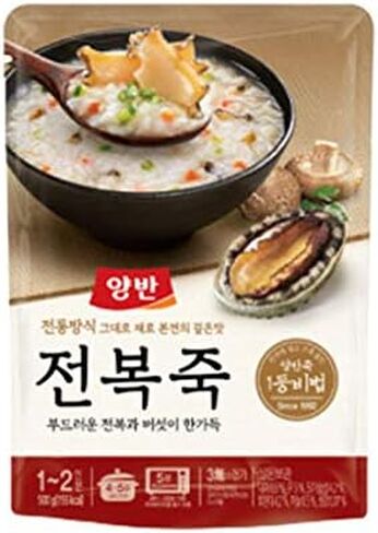 Dongwon الكورية العصيدة الحقيبة (420g): 동원 양반죽 | 전복죽 2 개 ، أذن البحر ، 2 أكواب in Saudi Arabia