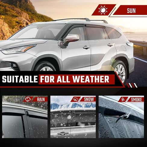 Extra Durable Rain Guards for 2015-2024 Ford F150, in-Channel Side Window Deflectors, Vent Window Visors, Wind Deflectors, Sun Visor Rain Guard Black - 4 PCS in Saudi Arabia