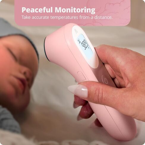Greater Goods No-Touch Infrared Digital Thermometer for Adults, Kids, and Babies, Forehead Thermometer with Ergonomic Grip, Fever Alarm, HSA FSA Eligible, Blush Pink in Saudi Arabia