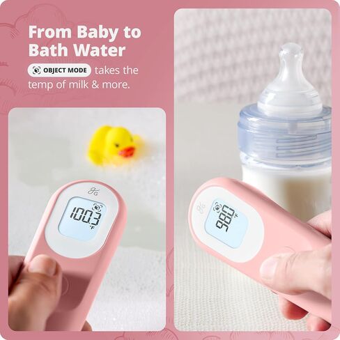Greater Goods No-Touch Infrared Digital Thermometer for Adults, Kids, and Babies, Forehead Thermometer with Ergonomic Grip, Fever Alarm, HSA FSA Eligible, Blush Pink in Saudi Arabia
