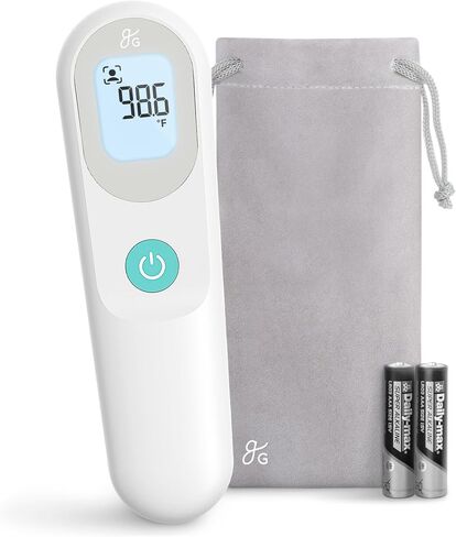 Greater Goods No-Touch Infrared Digital Thermometer for Adults, Kids, and Babies, Forehead Thermometer with Ergonomic Grip, Fever Alarm, HSA FSA Eligible, Blush Pink in Saudi Arabia
