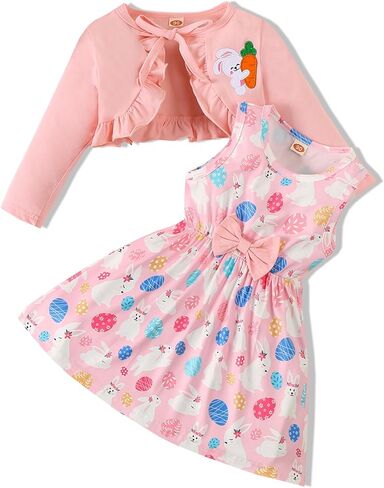 Toddler Girls Dress and Cardigan Set in Kuwait