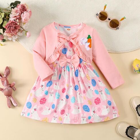 Toddler Girls Dress and Cardigan Set in Kuwait