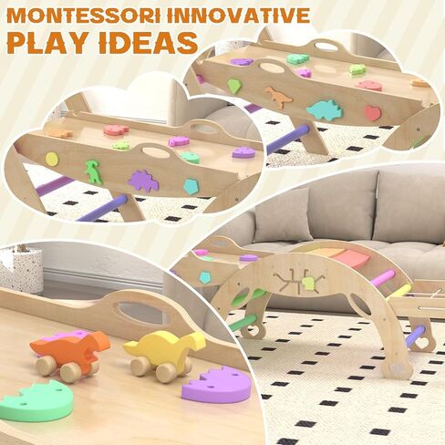 Large Pikler Triangle Set with Pillow Foldable Toddler Climbing Toys Indoor Climbing Toys for Toddlers Inside Montessori All in 1 Pikler Climbing Set with Maze, Shape Sorter, Car Toys in Saudi Arabia