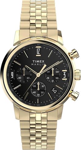 Timex Men's Marlin 40mm Watch - Black Strap Black Dial Stainless Steel Case in Kuwait