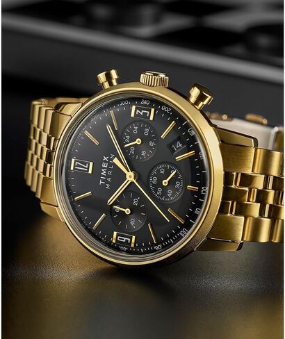 Timex Men's Marlin 40mm Watch - Black Strap Black Dial Stainless Steel Case in Kuwait