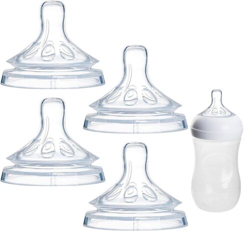 4 حزمة استبدال حلمات السيليكون متوافقة مع زجاجة الطفل الاستجابة الطبيعية فيليبس ، استبدال شباك ناعم لكوب sippy ، انتقال سهل من زجاجة إلى كوب (التدفق 3 ، التدفق المتوسط) in Kuwait