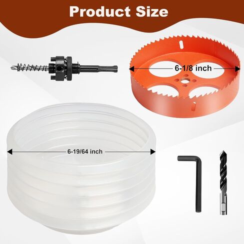Storystore 6 1/8 Hole Saw for Recessed Lights Can Lights, 6 Inch Hole Cutter with Dust Bowl for Recessed Lighting, Hole Saw Dust Catcher with Bi-Metal Wood Drywall Hole Cutter in Saudi Arabia