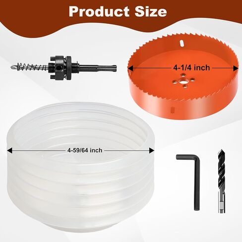Storystore 6 1/8 Hole Saw for Recessed Lights Can Lights, 6 Inch Hole Cutter with Dust Bowl for Recessed Lighting, Hole Saw Dust Catcher with Bi-Metal Wood Drywall Hole Cutter in Saudi Arabia