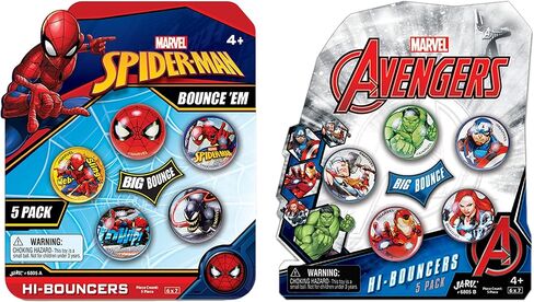 Ja-Ru Marvel Spiderman Bouncy Superballs Super Hi Bound 1.2 "(حزمة واحدة من 5 كرات) كرات تململ ألعاب صغيرة للأطفال جوائز هدايا هدايا اللوازم A-6805-1 in Kuwait