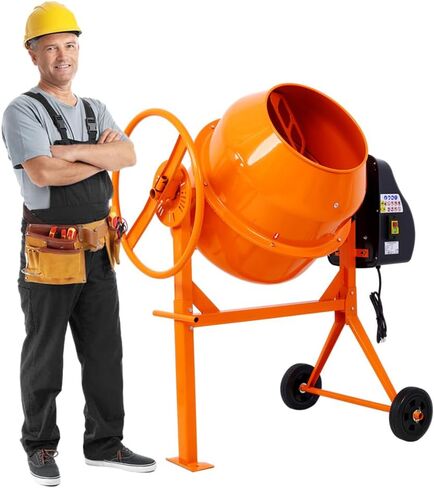 5 Cu. Ft Cement Mixer, Electric Concrete Mixer, 650W 1/3 HP Heavy Duty Concrete Mud Mixer Tools, Portable Concrete Cement Mixer with Wheels and Stand for Mortar, Stucco and Fodder in Saudi Arabia