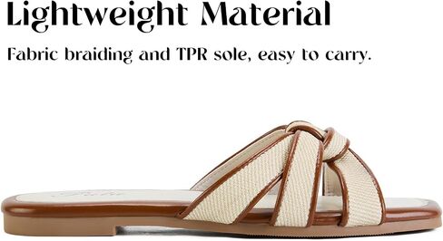 Putu Women's Flat Sandals Crisscross Strap Slide Sandals For Vacation | Cute Summer Sandals With Knot,Square Toe in Saudi Arabia