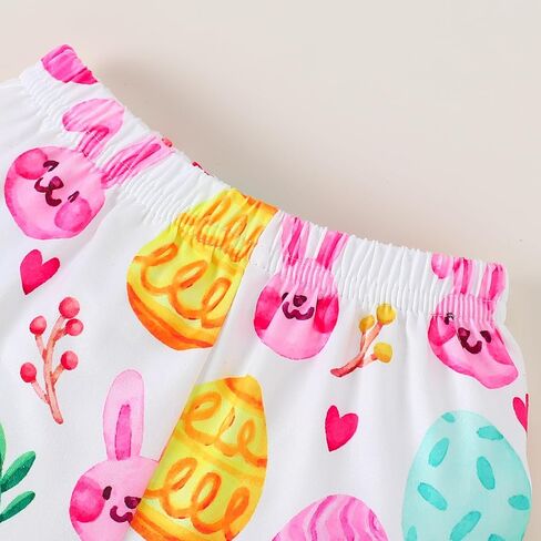 Baby Girls Easter Outfits My 1st Easter Romper Bodysuit Bunny Flare Pants Clothes Set in Saudi Arabia