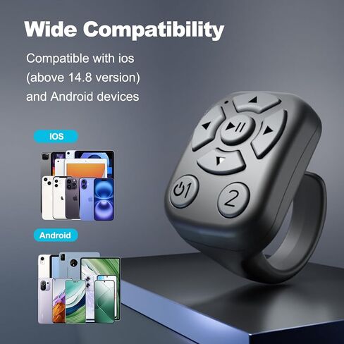 Wireless Scrolling Ring for TikTok - Bluetooth Remote Control for iPhone, iPad & Android, Fingertip Bluetooth Controller with Camera Shutter, Perfect for TikTok Videos & Music Playback (Pink) in Saudi Arabia