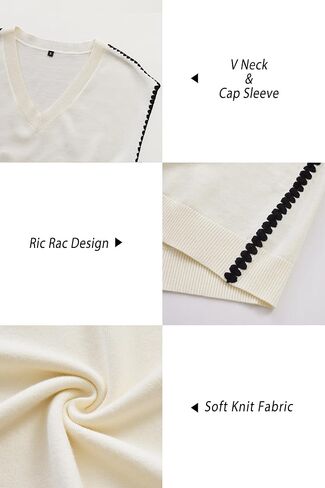 OUGES Summer Maternity Ric Rac Cap Sleeve v Neck Knit Mini Sweater Dress Dress Fress Fress Frust For Women 2025 in Saudi Arabia