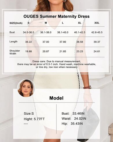 OUGES Summer Maternity Ric Rac Cap Sleeve v Neck Knit Mini Sweater Dress Dress Fress Fress Frust For Women 2025 in Saudi Arabia