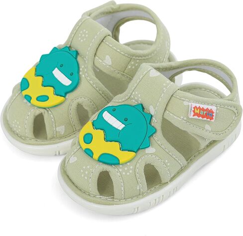 Estamico Baby Boys Girls Sandals لطيف حيوان صيفي أحذية تنفس غير قابلة للانزلاق المشي الأول ، من 9 إلى 12 شهرًا الرضيع ، الأخضر in Kuwait
