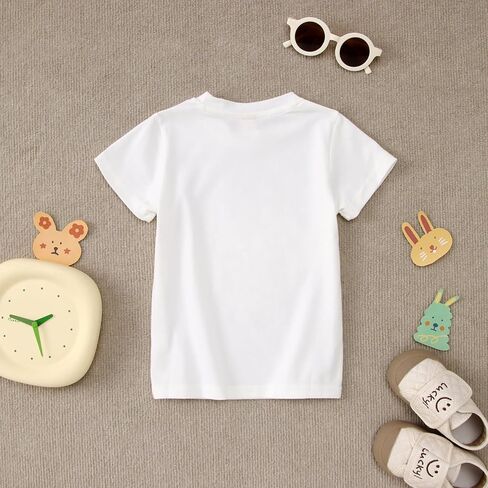 BOUTIKOME Toddler Boys Girls Easter Shirts Baby Bunny T-shirt Kids Short Sleeve Tees Chillin’ with My Peeps Tops in Saudi Arabia