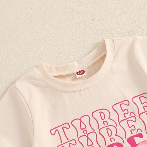 Toddler Baby Girl 1st 2nd 3rd 4th Birthday Outfit Bow One Two Three Four Year Old Short Sleeve T-Shirt Summer Clothes in Kuwait