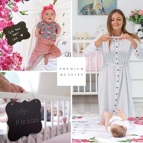 Baby Milestone Blanket for Boy, Monthly Milestone Safari Baby Blanket for Boys, Milestone Blanket Animals Theme, Baby Milestone Blanket for Baby Boy Includes Wreath, 50"x40" in Kuwait