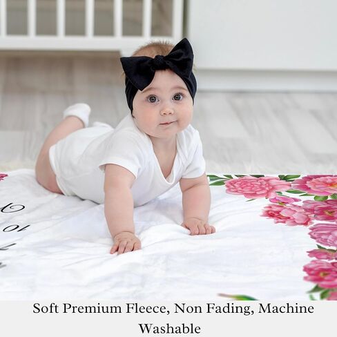 Baby Milestone Blanket for Boy, Monthly Milestone Safari Baby Blanket for Boys, Milestone Blanket Animals Theme, Baby Milestone Blanket for Baby Boy Includes Wreath, 50"x40" in Kuwait