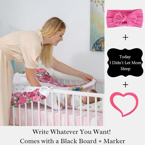 Baby Milestone Blanket for Boy, Monthly Milestone Safari Baby Blanket for Boys, Milestone Blanket Animals Theme, Baby Milestone Blanket for Baby Boy Includes Wreath, 50"x40" in Kuwait