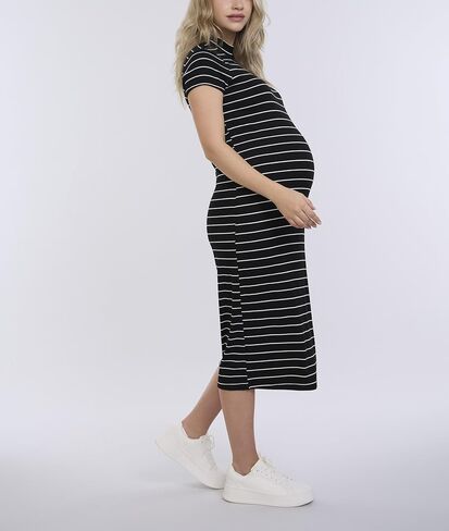 Motherhood Maternity Women's Mock Neck Rib Knit Pregnancy Midi Bodycon Dress in Saudi Arabia