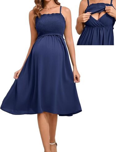 فستان تمريض الأمومة النسائي مزخرف Midi Maxi Dress in Kuwait