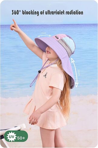 القمر Kitty Baby Girls Sun Hats Infant Toddler Sun Hat Kids Summer Water Hat في الهواء الطلق قابلة للتعديل على نطاق واسع قبعة الشاطئ UPF 50+ in Kuwait