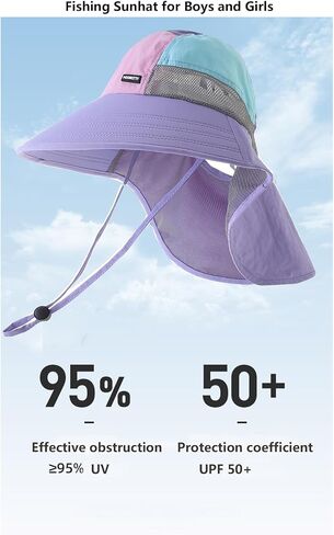 القمر Kitty Baby Girls Sun Hats Infant Toddler Sun Hat Kids Summer Water Hat في الهواء الطلق قابلة للتعديل على نطاق واسع قبعة الشاطئ UPF 50+ in Kuwait
